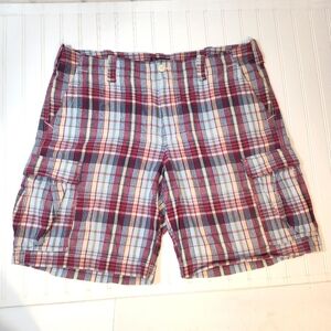 Polo Jeans Co Ralph Lauren Men's Blue/Red plaid cargo shorts size (42)